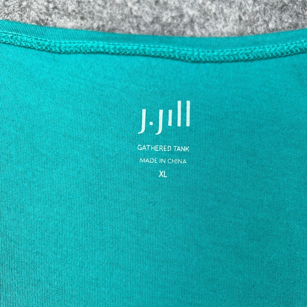 J Jill Tank‎ Top Womens XL Blue Gathered Essential Stretch Casual Staple Shirt - Picture 3 of 9